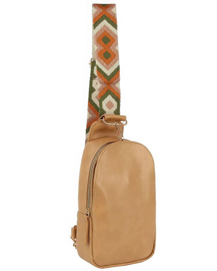 Smooth Zipper Sling Crossbody With Guitar Strap - ShopEasier