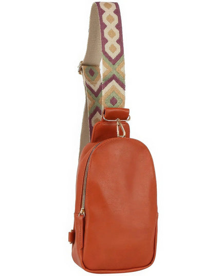 Smooth Zipper Sling Crossbody With Guitar Strap - ShopEasier