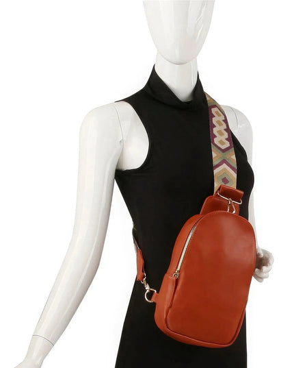 Smooth Zipper Sling Crossbody With Guitar Strap - ShopEasier