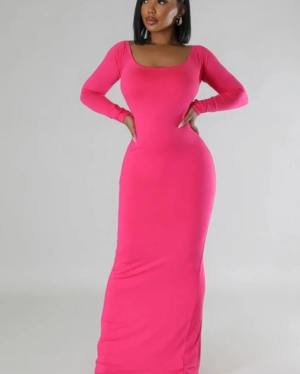 Long Sleeves Stretch Dress - ShopEasier