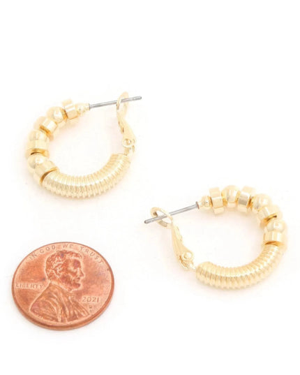 Sodajo Ball Bead Link Gold Dipped Hoop Earring - ShopEasier