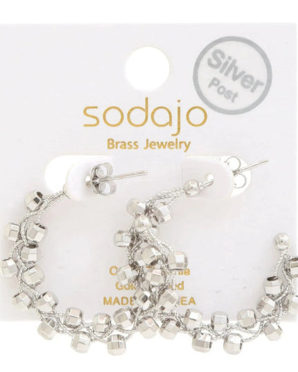 Sodajo Beaded Open Hoop Gold Dipped Earring - ShopEasier