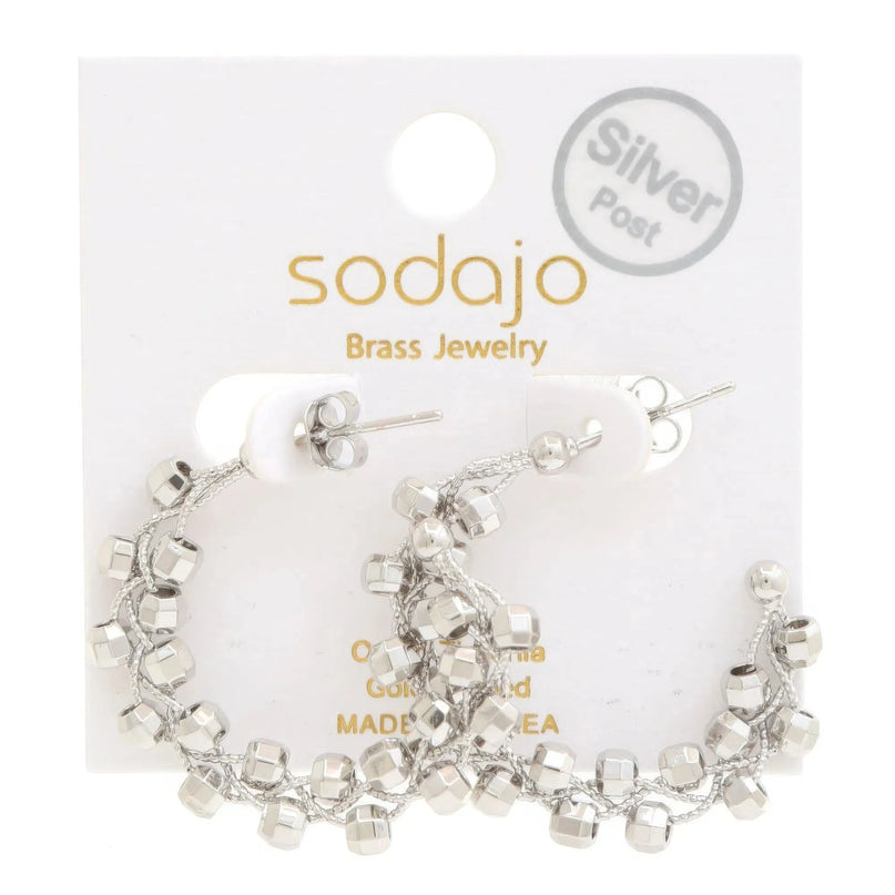 Sodajo Beaded Open Hoop Gold Dipped Earring - ShopEasier