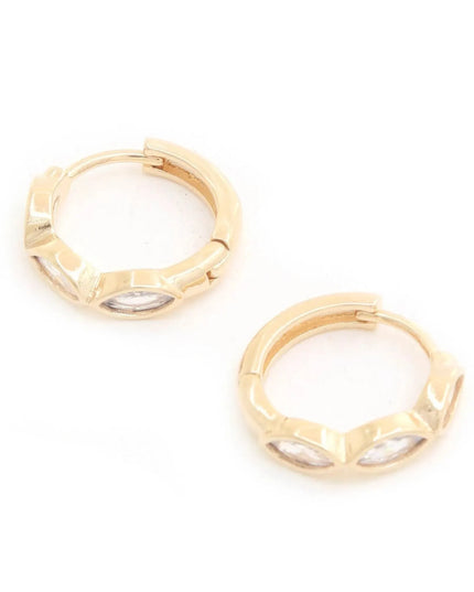 Marquise Cz 14k Gold Dipped Huggie Earring - ShopEasier