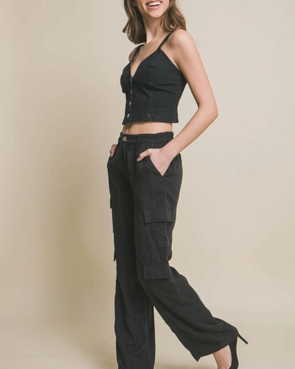 Full-length Tencel Pants With Cargo Pockets - ShopEasier