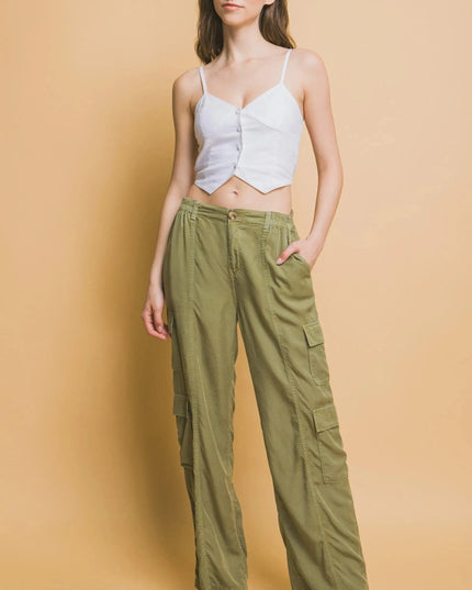 Full-length Tencel Pants With Cargo Pockets - ShopEasier