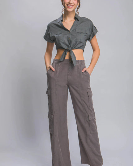 Full-length Tencel Pants With Cargo Pockets - ShopEasier