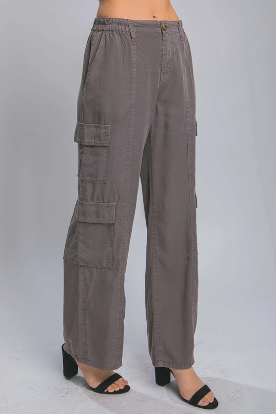 Full-length Tencel Pants With Cargo Pockets - ShopEasier