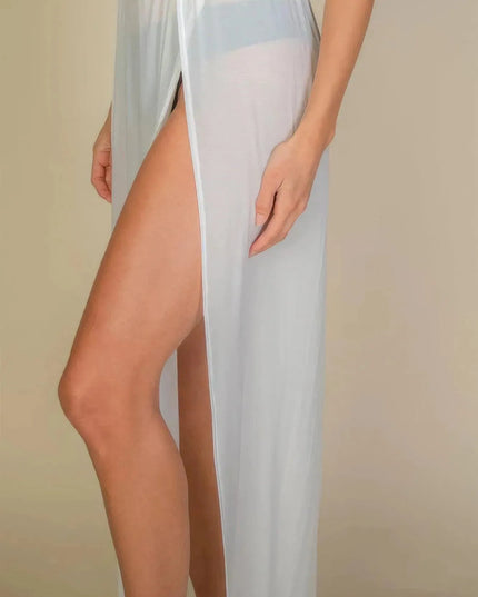 High Split Mesh Sheer Maxi Skirt - ShopEasier