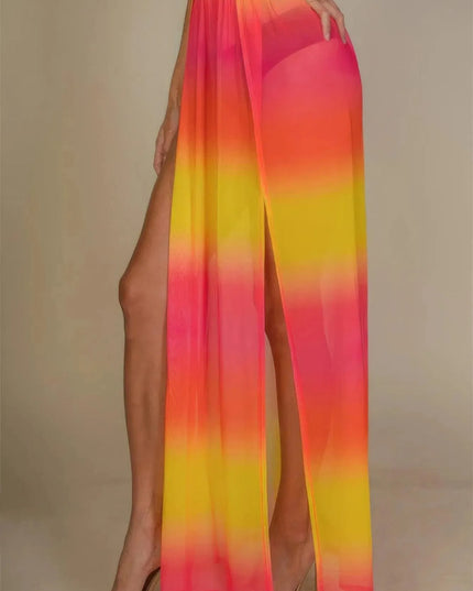 High Split Mesh Sheer Maxi Skirt - ShopEasier