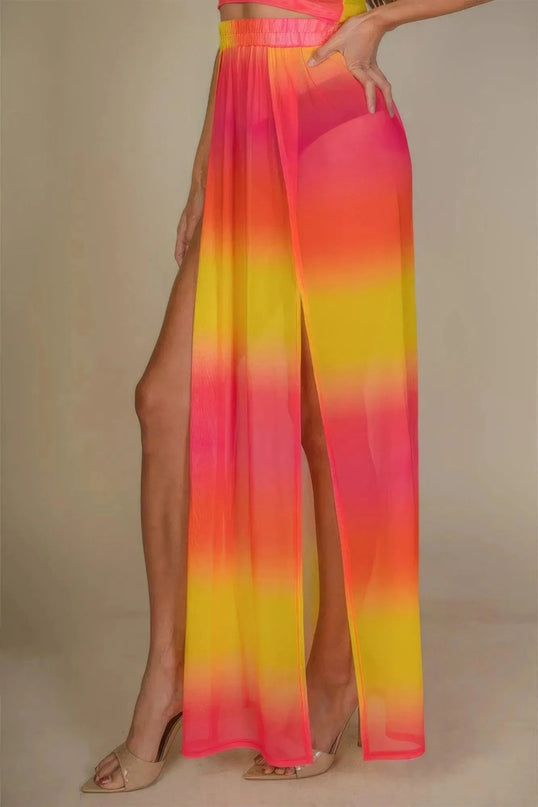 High Split Mesh Sheer Maxi Skirt - ShopEasier