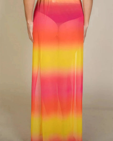 High Split Mesh Sheer Maxi Skirt - ShopEasier