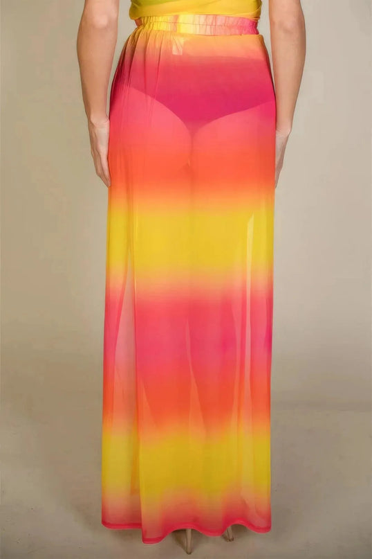 High Split Mesh Sheer Maxi Skirt - ShopEasier