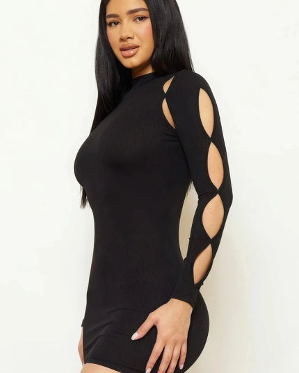 Cutout Around Shoulder Mini Dress - ShopEasier