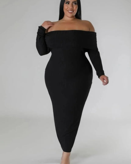 Off Shoulders Stretch Dress - ShopEasier