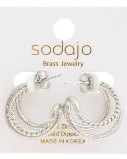 Double Hoop Rope Gold Dipped Earring - ShopEasier