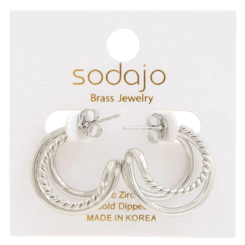 Double Hoop Rope Gold Dipped Earring - ShopEasier