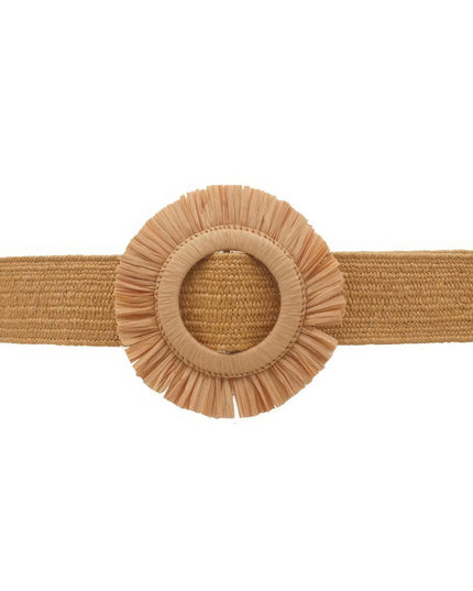 Fringe Circle Straw Belt - ShopEasier