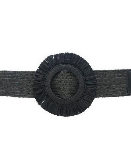 Fringe Circle Straw Belt - ShopEasier