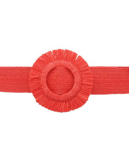 Fringe Circle Straw Belt - ShopEasier