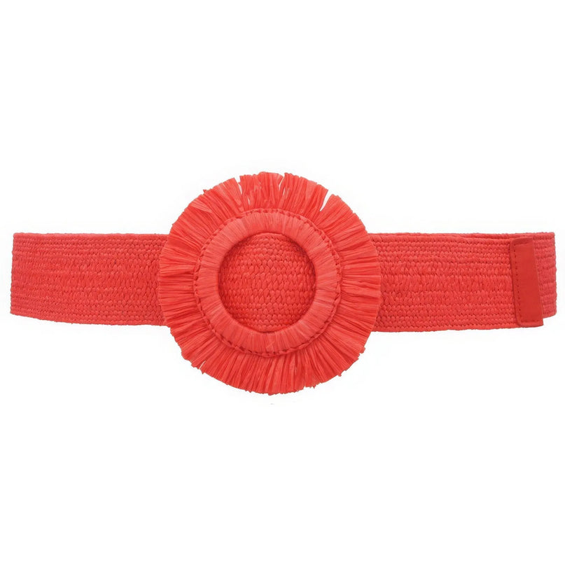 Fringe Circle Straw Belt - ShopEasier