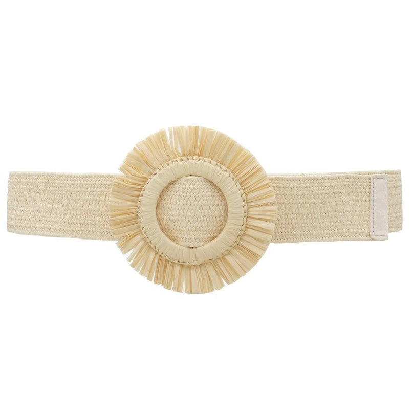 Fringe Circle Straw Belt - ShopEasier