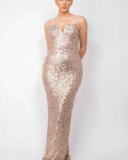 Sequin V-bar Crisscross Tube Dress - ShopEasier