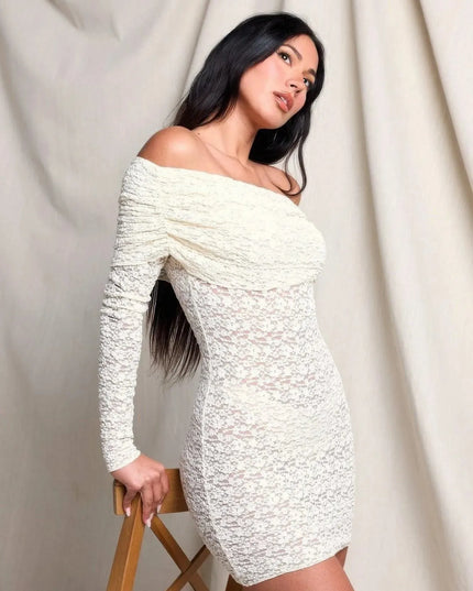 Off Shoulder Lace Dress - ShopEasier