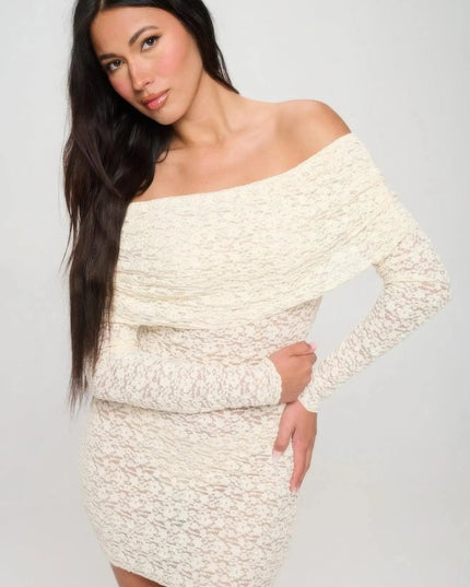 Off Shoulder Lace Dress - ShopEasier