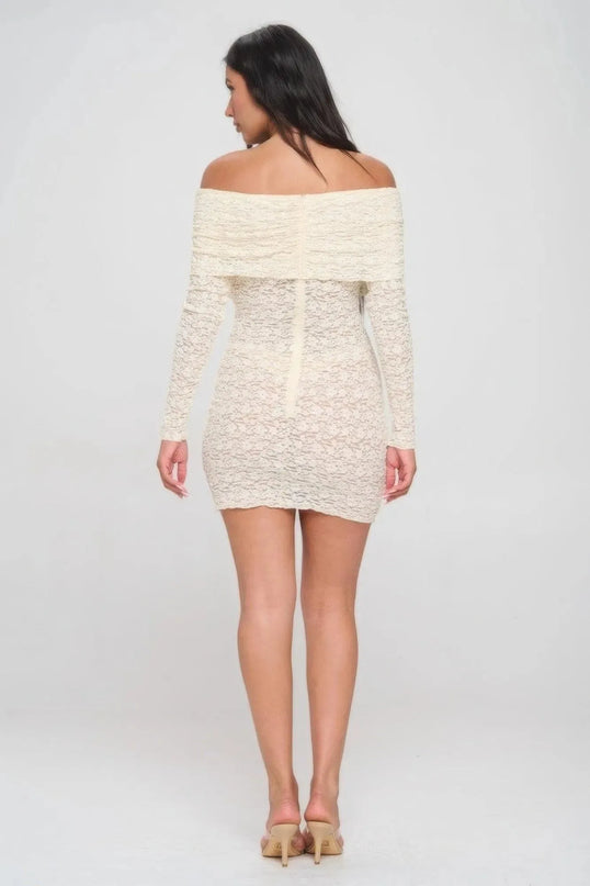 Off Shoulder Lace Dress - ShopEasier