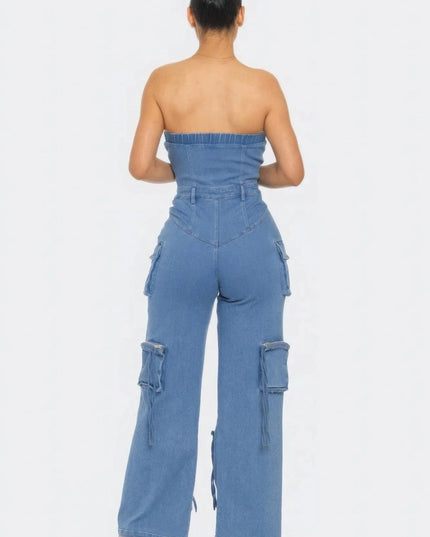 Stretch Denim Jumpsuit - ShopEasier