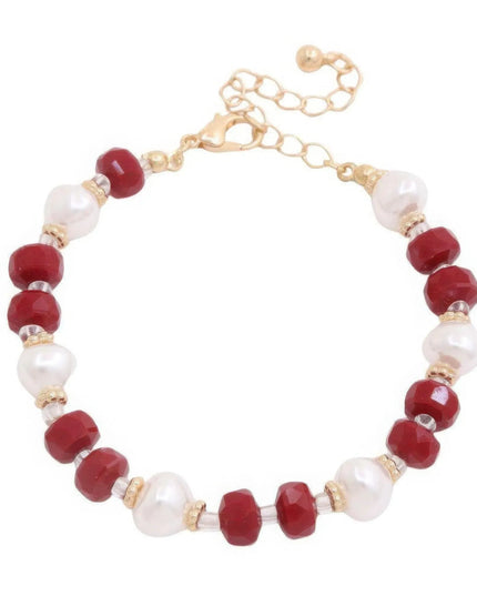 Pearl Beaded Metal Bracelet - ShopEasier