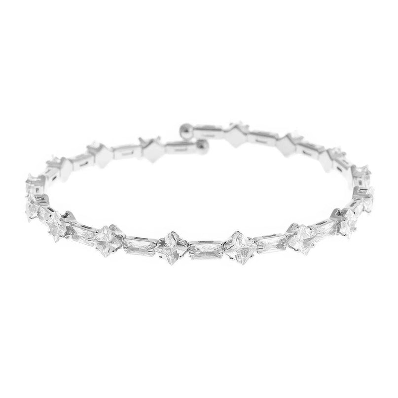 Crystal Square Baguette Cuff Bracelet - ShopEasier