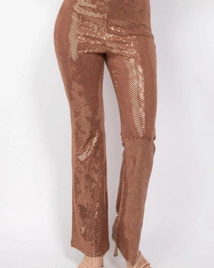 Sequined Fit & Flare Midrise Pants - ShopEasier