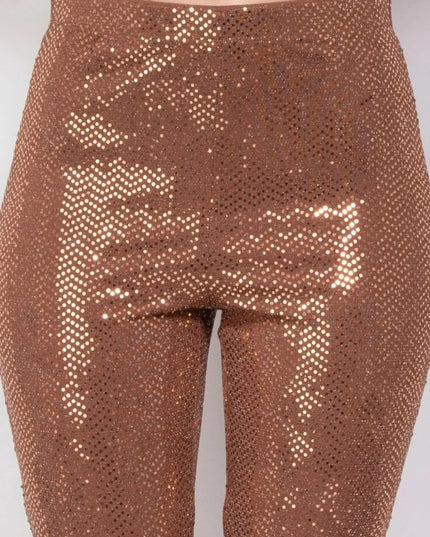 Sequined Fit & Flare Midrise Pants - ShopEasier