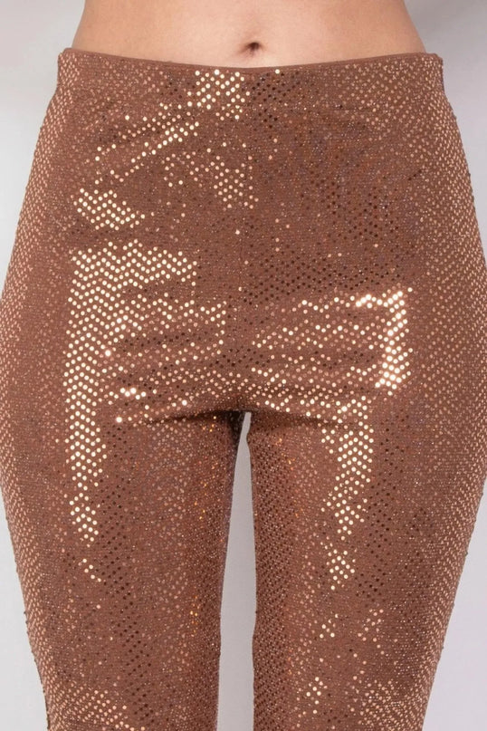 Sequined Fit & Flare Midrise Pants - ShopEasier