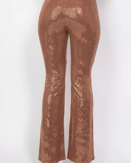 Sequined Fit & Flare Midrise Pants - ShopEasier