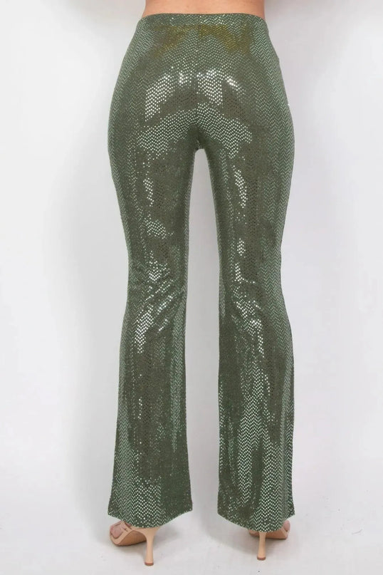 Sequined Fit & Flare Midrise Pants - ShopEasier