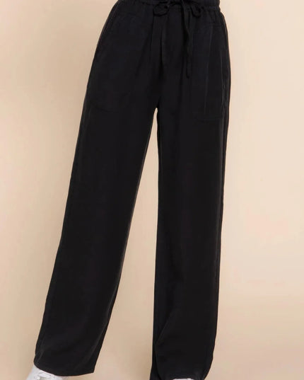 Elastic Waist Tencel Long Pants - ShopEasier