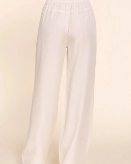 Elastic Waist Tencel Long Pants - ShopEasier