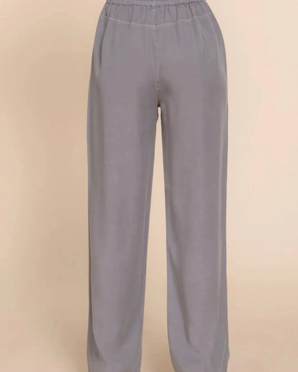 Elastic Waist Tencel Long Pants - ShopEasier