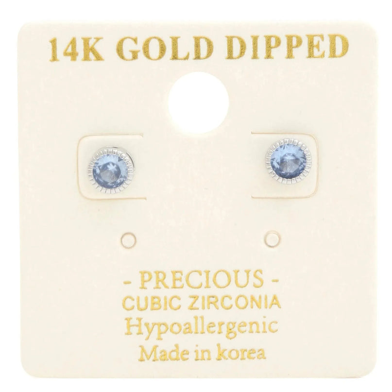 14k Gold Dipped Cz Round Earring - ShopEasier