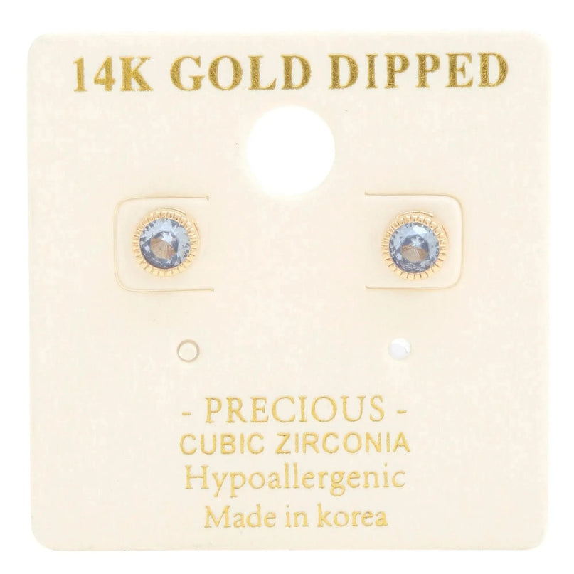 14k Gold Dipped Cz Round Earring - ShopEasier