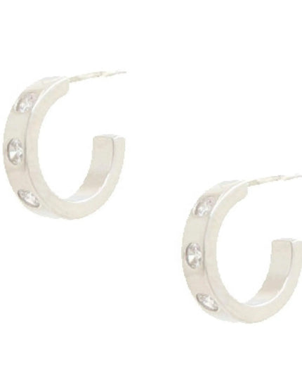 14k Rhinestone Hoop Gold Dipped Earring - ShopEasier