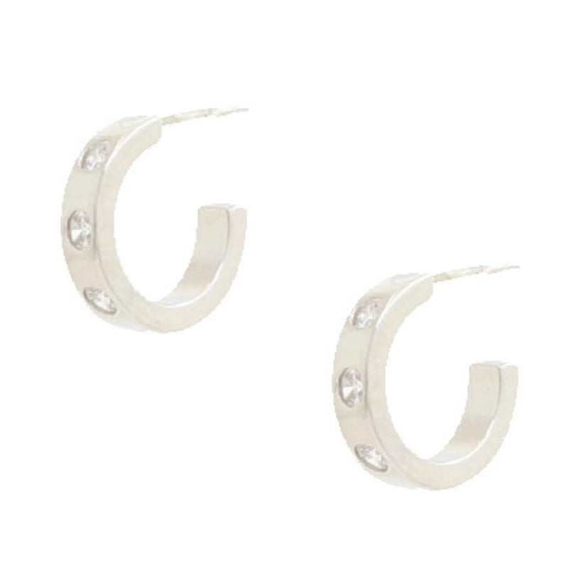 14k Rhinestone Hoop Gold Dipped Earring - ShopEasier