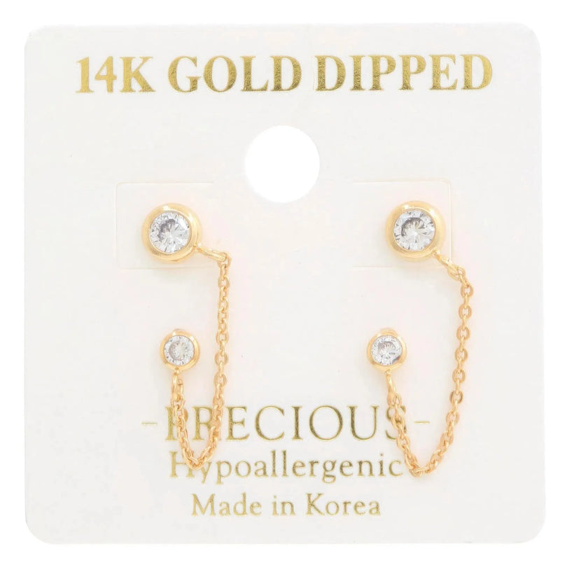 14k Gold Dipped Chain Earring - ShopEasier