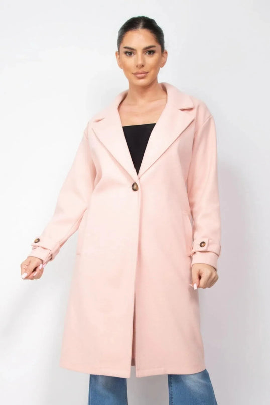 Collar pocketed coat - ShopEasier