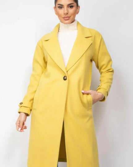 Collar pocketed coat - ShopEasier