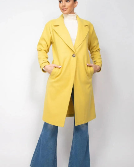 Collar pocketed coat - ShopEasier