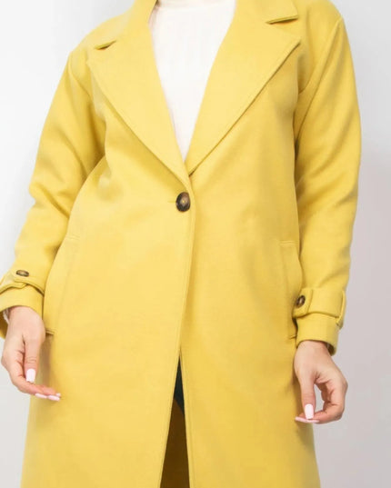 Collar pocketed coat - ShopEasier